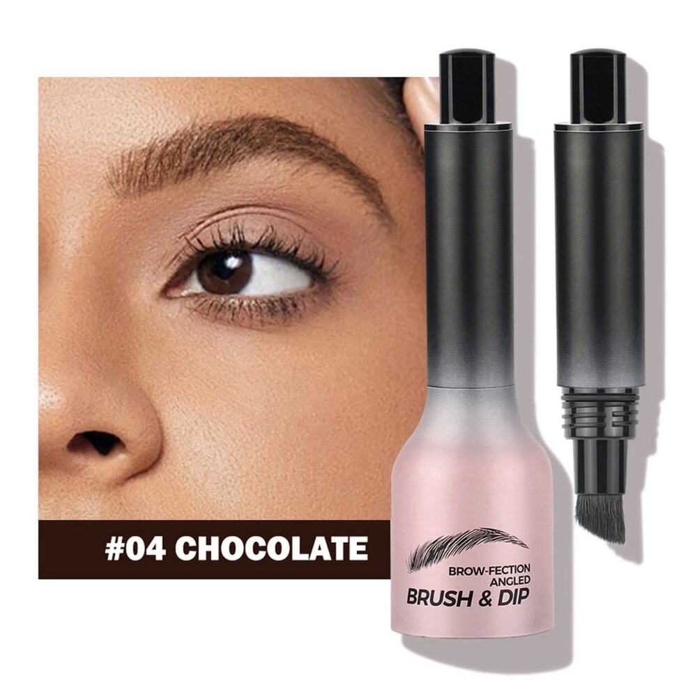 1Pcs Eyebrow Brush Brow-Fection Angled Brush&Dip Eyebrow Tint Cream- Chocolate